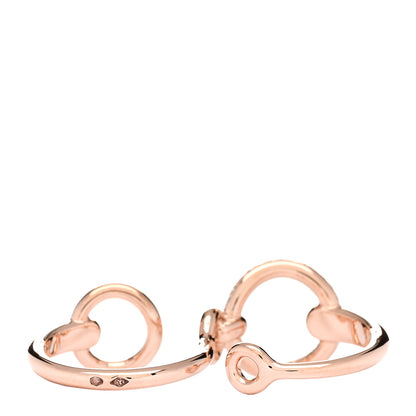 Hermes 18K Rose Gold Diamond GM Filet d'Or Double Ring 54 7 3 of 5