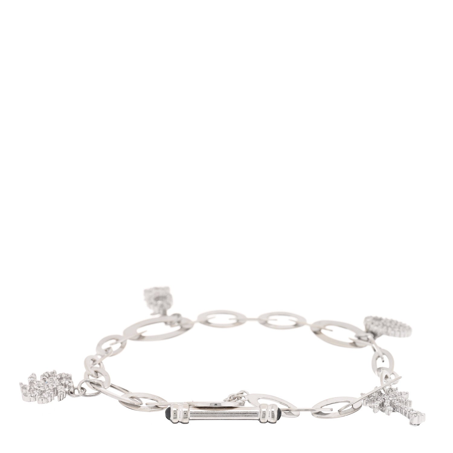 Roberto Coin 18K White Gold Diamond Tiny Treasures Charm Bracelet 2 of 3