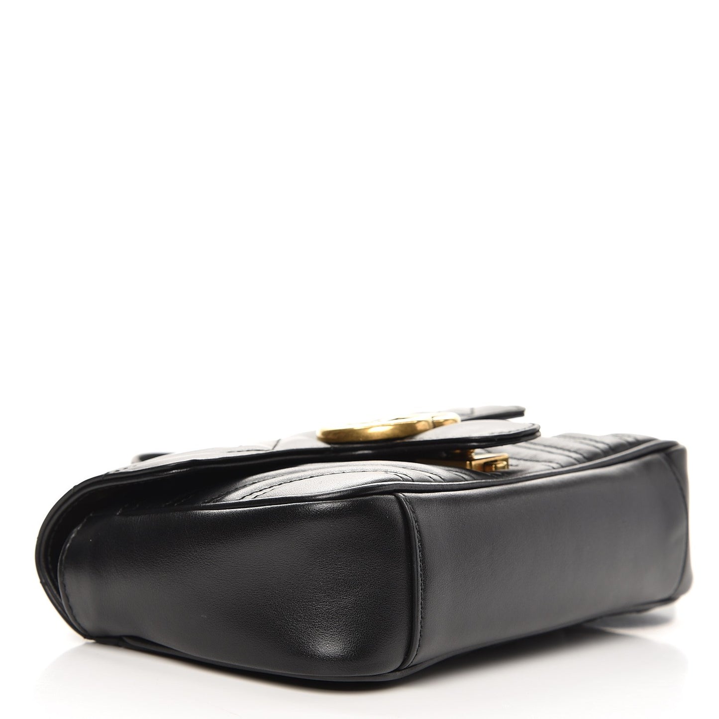 Calfskin Matelasse Mini GG Marmont Shoulder Bag Black