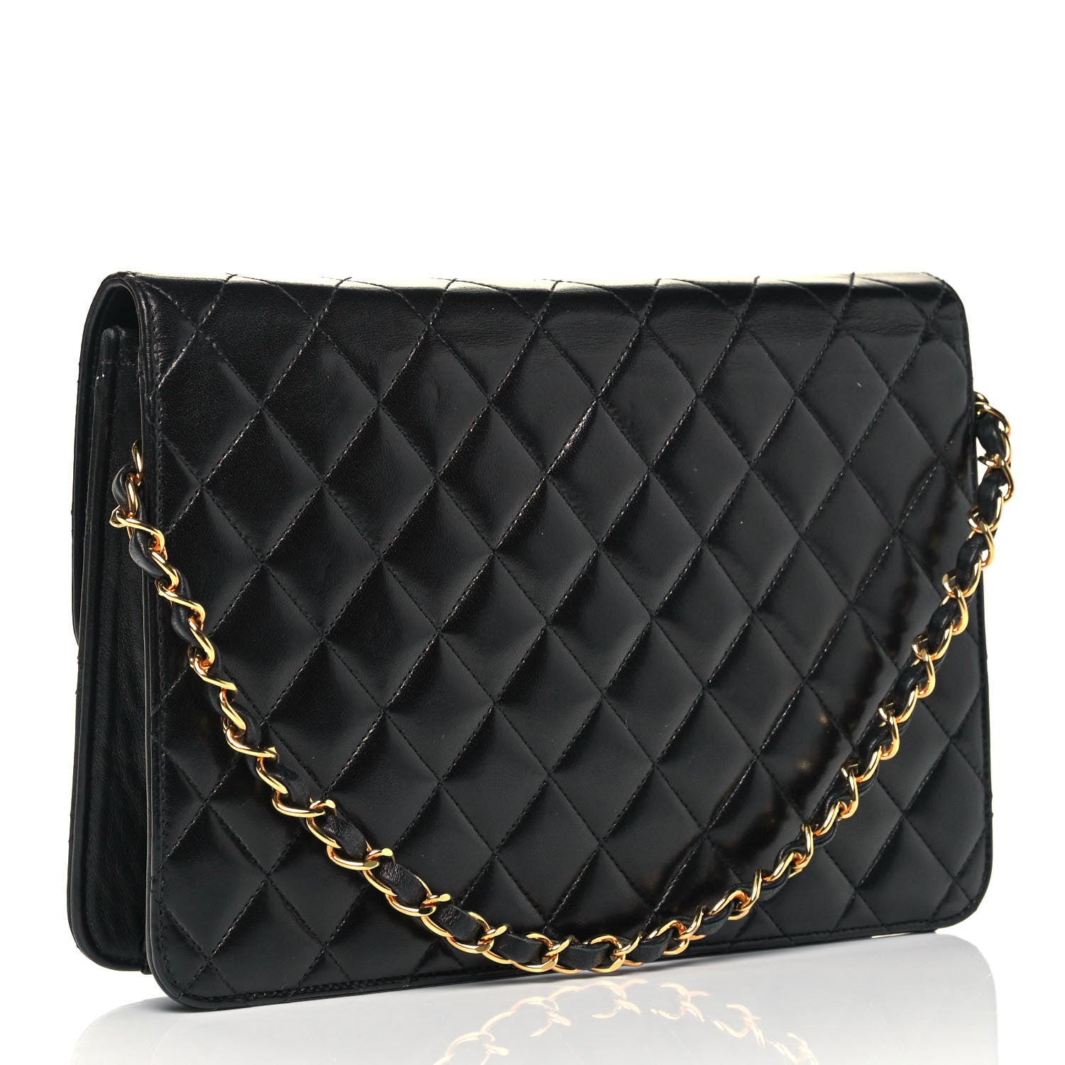 Chanel Lambskin Quilted Medium Single Flap Black 2 of 11