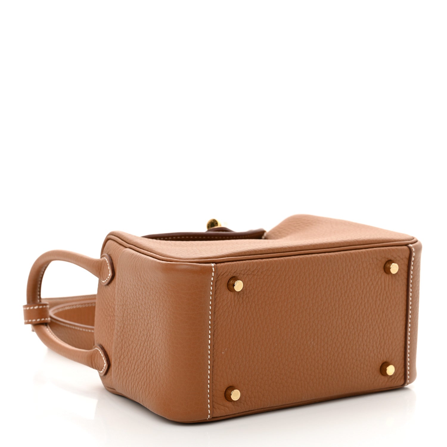 Hermes Taurillon Clemence Mini Lindy 20 Gold 4 of 13