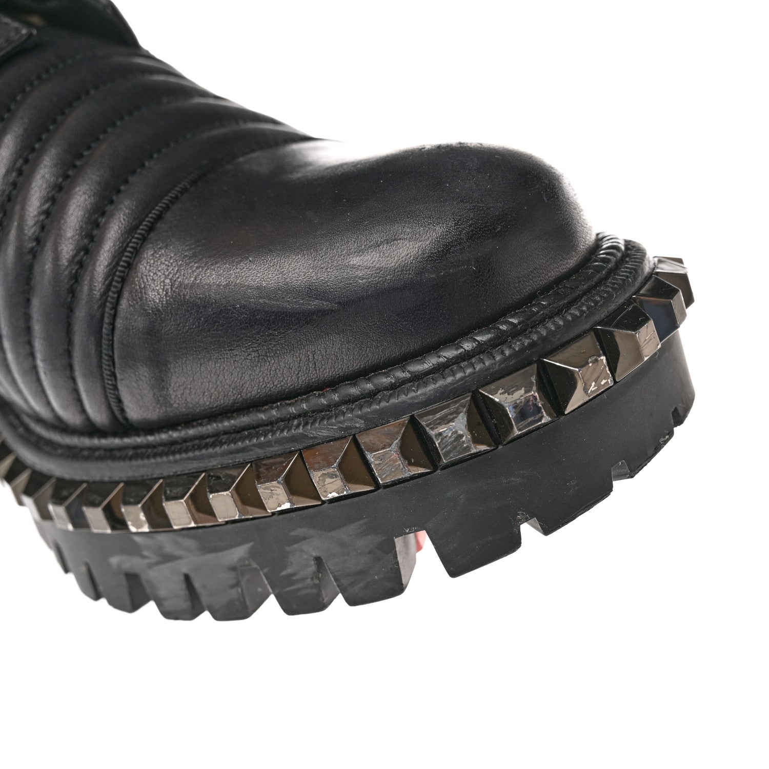 Christian Louboutin Calfskin Quilted Yetota Combat Boots 40 Black 11 of 15