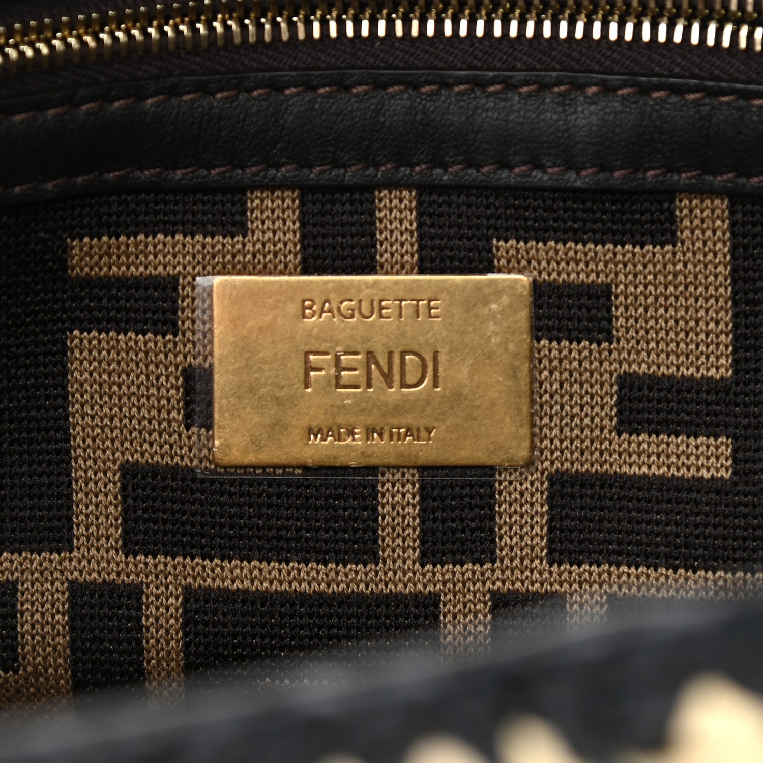 Fendi Raffia Vitello Dolce FF 1974 Crochet Baguette Black Natural 6 of 10