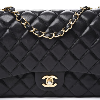 Chanel Lambskin Quilted Large Now and Forever Flap Black 9 of 10