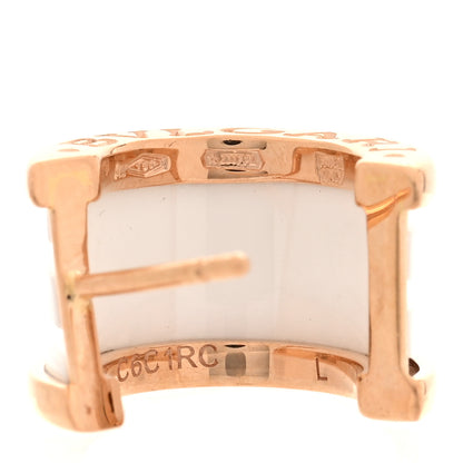 Bulgari 18K Rose Gold White Ceramic B.Zero1 Hoop Earrings 4 of 4