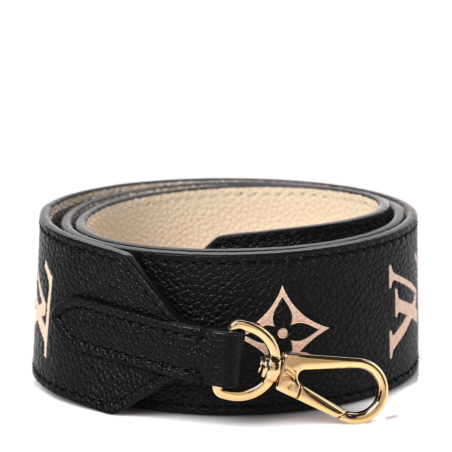 Louis Vuitton Empreinte Monogram Bandouliere Shoulder Strap Black Beige 1 of 4