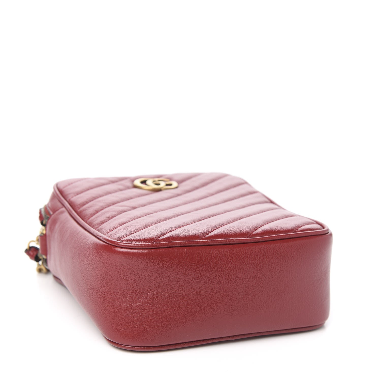 Gucci Azalea Calfskin Matelasse Diagonal Tall GG Marmont Crossbody Bag Romantic Cerise 3 of 9