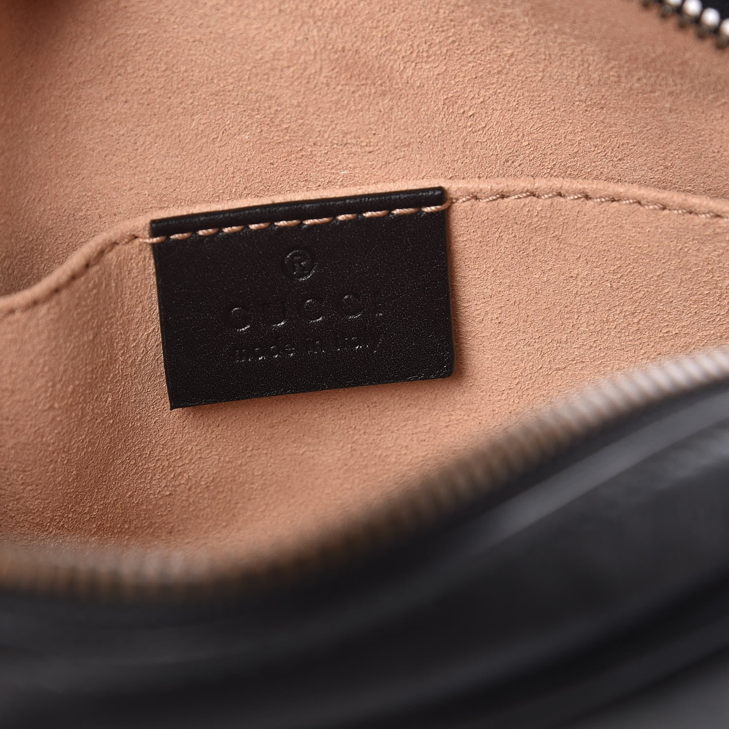 Gucci Calfskin Matelasse GG Marmont Belt Bag 95 38 Black 6 of 8