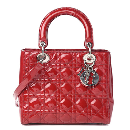 Christian Dior Patent Cannage Medium Lady Dior Red 1 of 13
