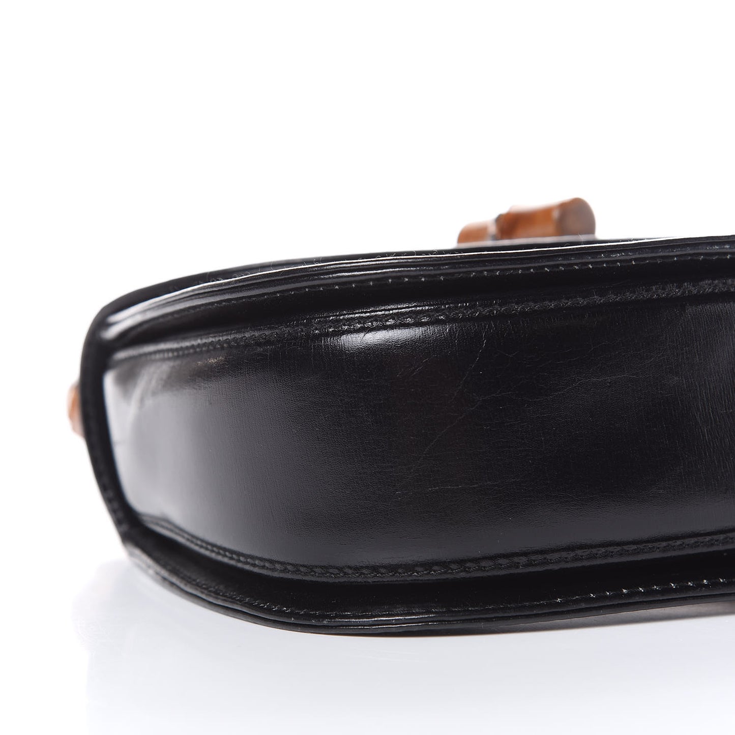 Calfskin Bamboo Top Handle Bag Black