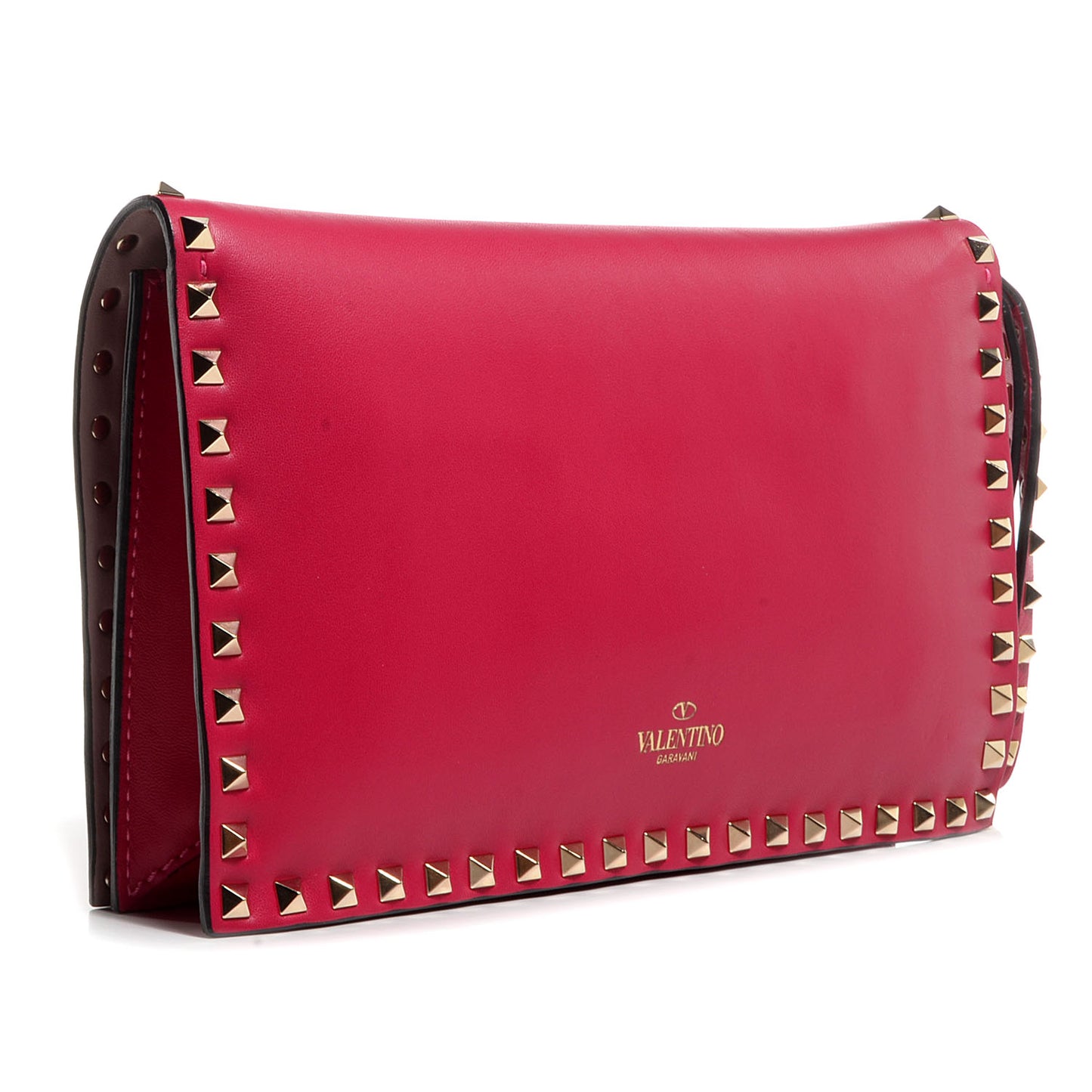 Nappa Rockstud Wristlet Clutch Cyclamin