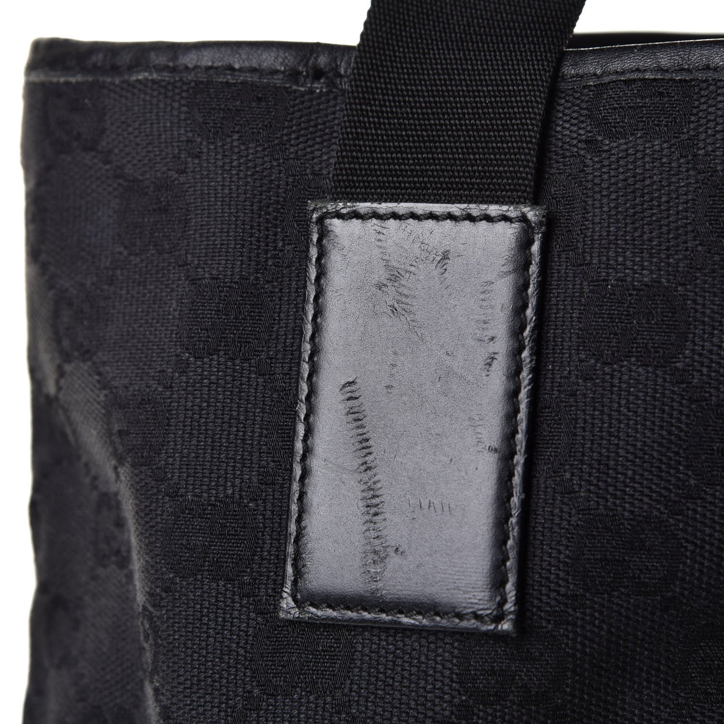 Nylon Calfskin Monogram Tall Tote Black