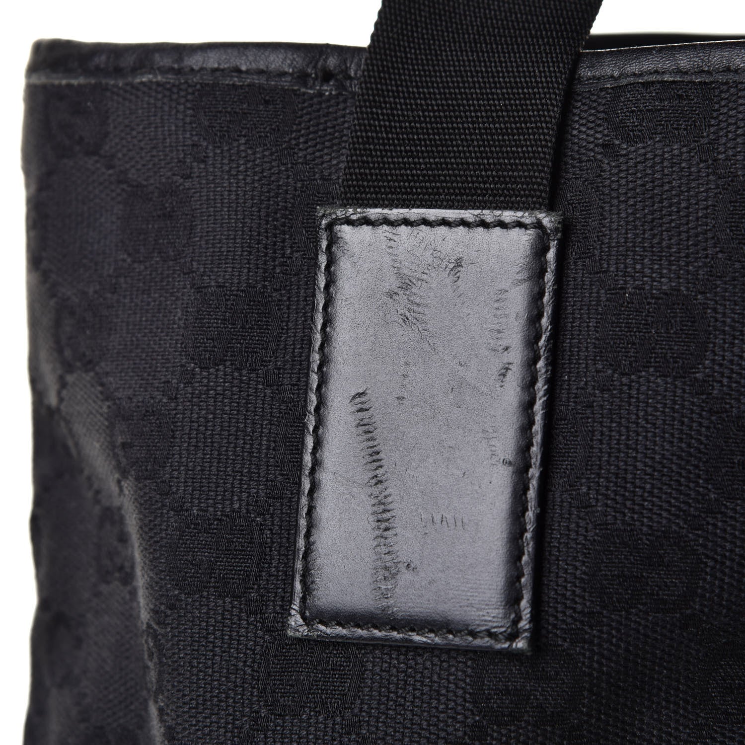 Gucci Nylon Calfskin Monogram Tall Tote Black 6 of 9