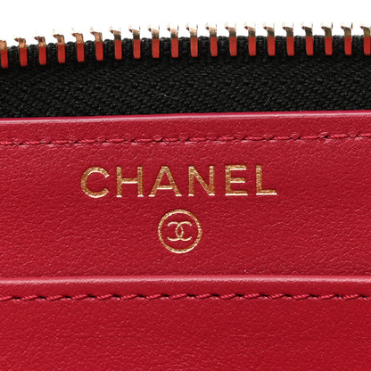 Chanel Shiny Goatskin Quilted Chanel 19 Long Zipped Around Wallet Black 6 of 9