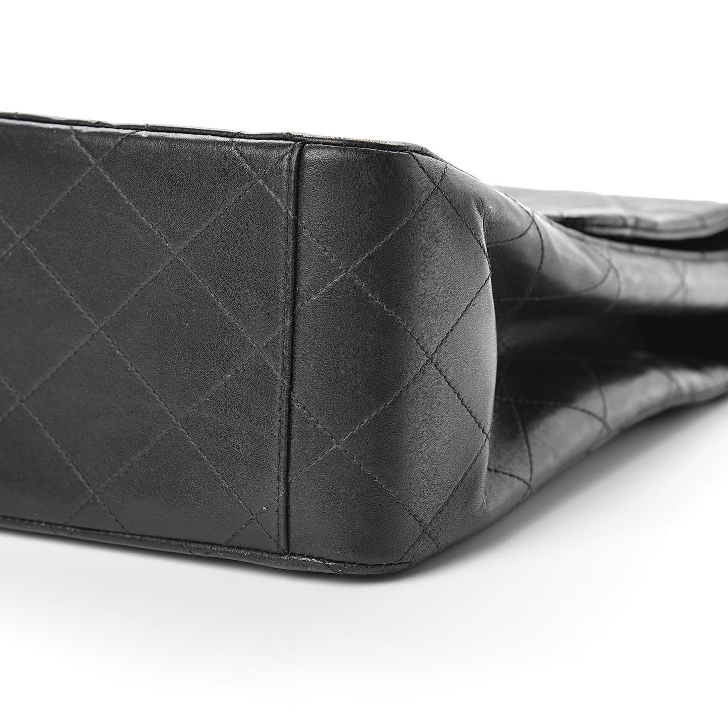 Lambskin Quilted XL Jumbo Single Flap Black