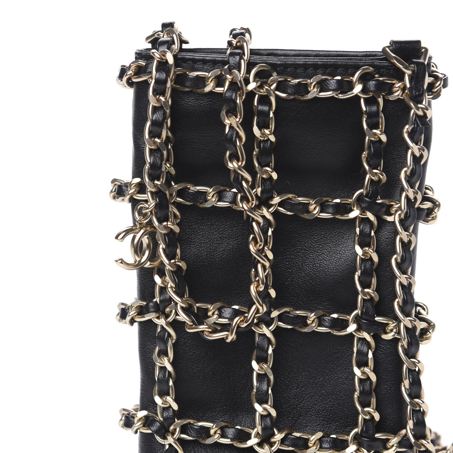 Chanel Lambskin Tech Me Out Clutch With Chain Black 10 of 11