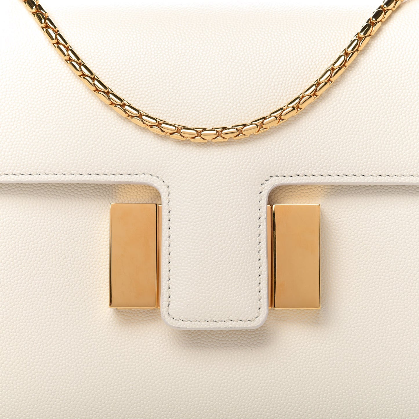 Grained Calfskin Medium Sienna Shoulder Bag Chalk
