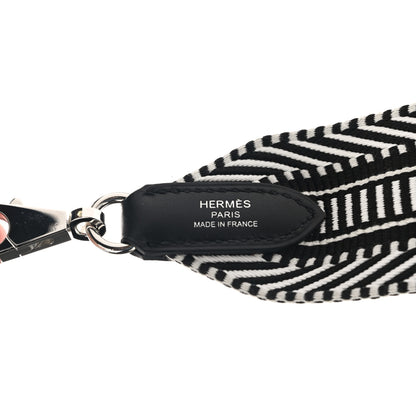 Hermes Toile Swift 50mm Sangle Cavale Shoulder Strap Black Ecru 3 of 5