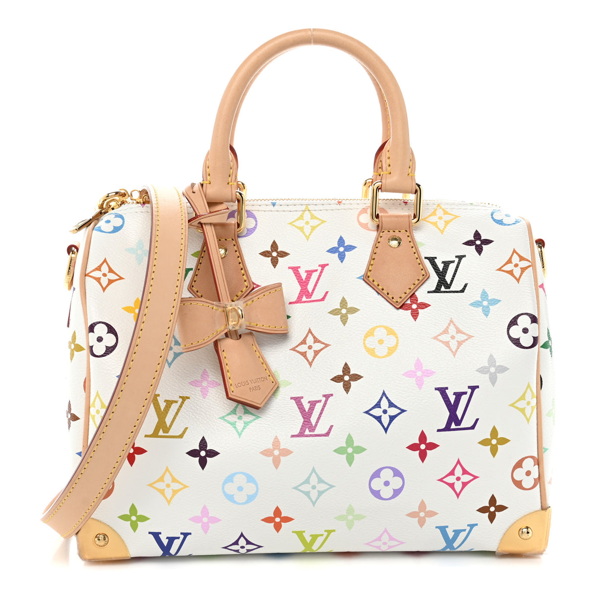 LV X TM Monogram Multicolor Speedy Bandouliere 25 White