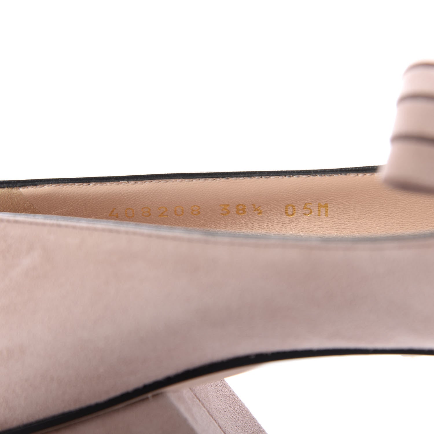 Gucci Kid Scamosciato GG Marmont Fringe 50mm Loafer Pumps 38.5 Crystal Pink 9 of 10