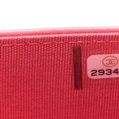 Chanel Lambskin Quilted Boy Wallet On Chain WOC Fuchsia 8 of 12
