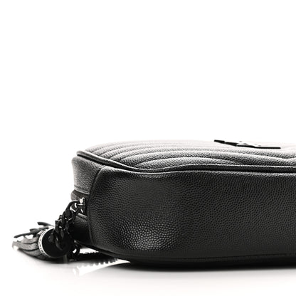 Saint Laurent Grain De Poudre Matelasse Monochrome Monogram Mini Lou Camera Bag Black 9 of 11