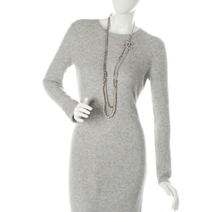 Chanel Pearl CC Long Chain Necklace Silver 2 of 4