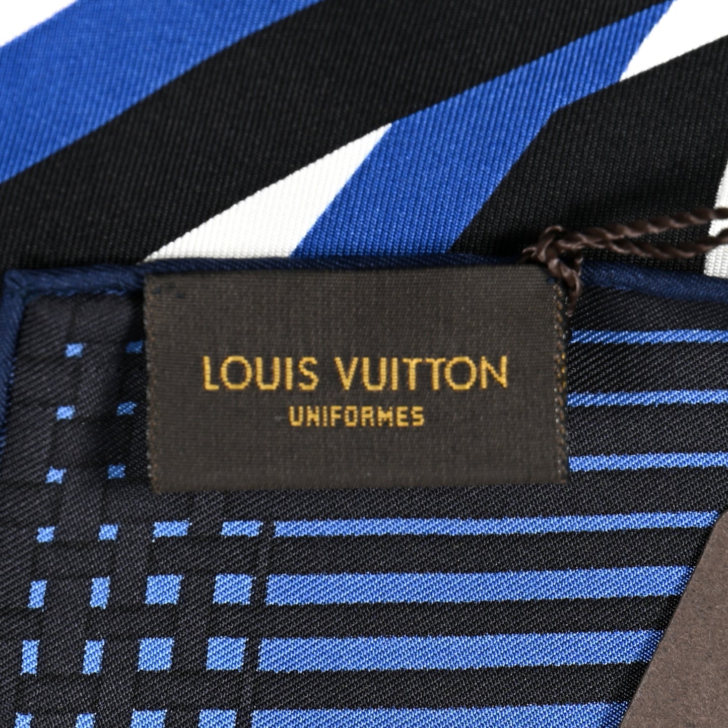 Silk LV Monogram Square Scarf Navy