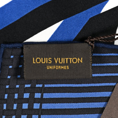 Louis Vuitton Silk LV Monogram Square Scarf Navy 3 of 5