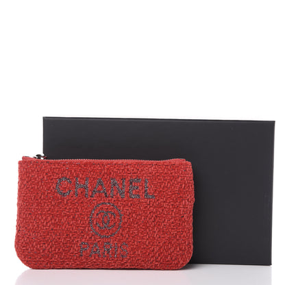 Chanel Lurex Boucle Deauville Cosmetic Pouch Red 8 of 8