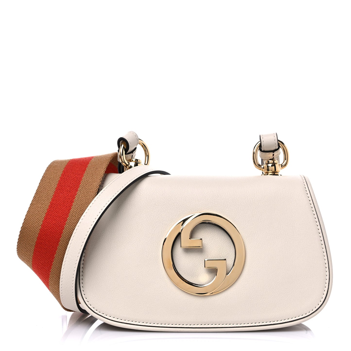 Roxy Calfskin Web Mini Blondie Shoulder Bag White