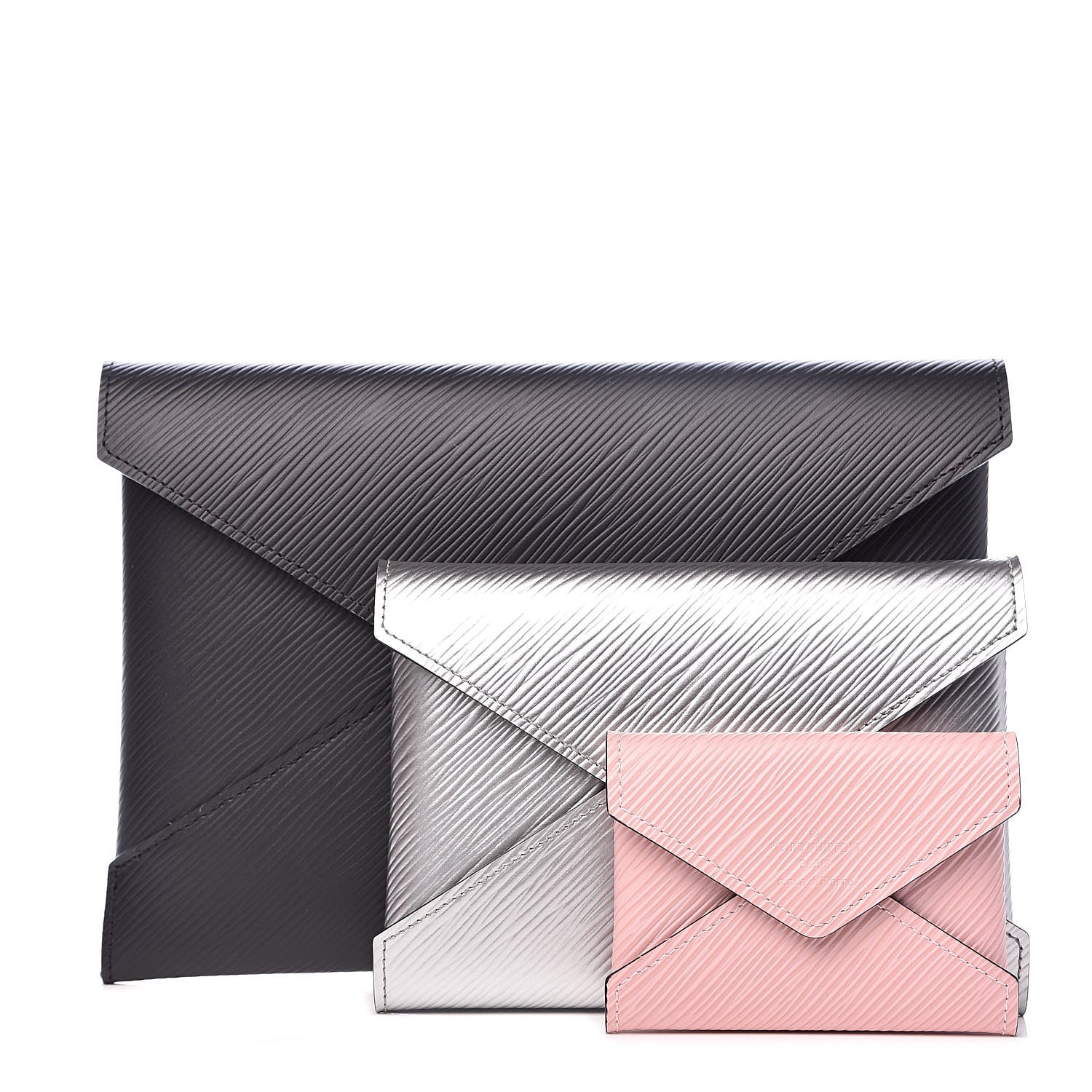 Louis Vuitton Epi Kirigami Pochette Set Black Silver Rose Ballerine 1 of 7