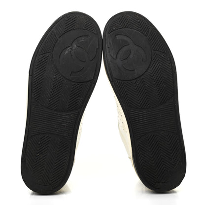 Chanel Calfskin Womens Logo Sneakers 39.5 White Black 5 of 8