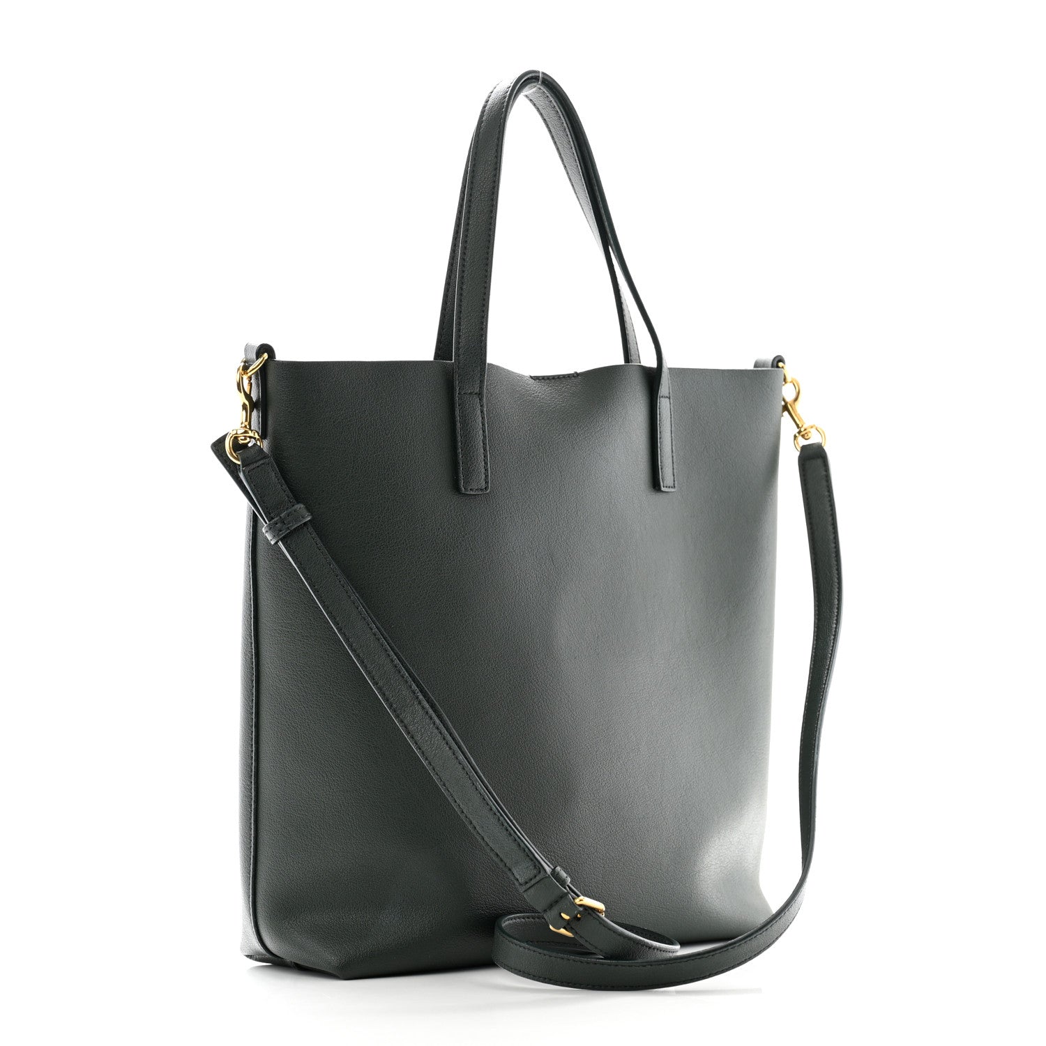 Saint Laurent Calfskin Toy Shopping Tote Vert Fonce 3 of 12