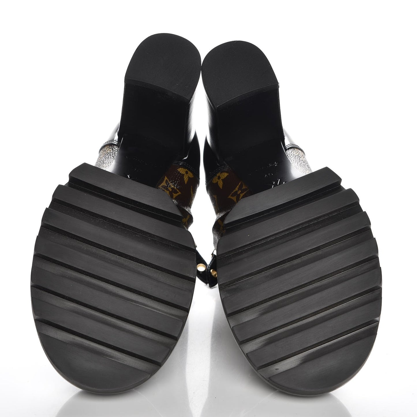 Patent Calfskin Monogram Star Trail Ankle Boots 40 Black