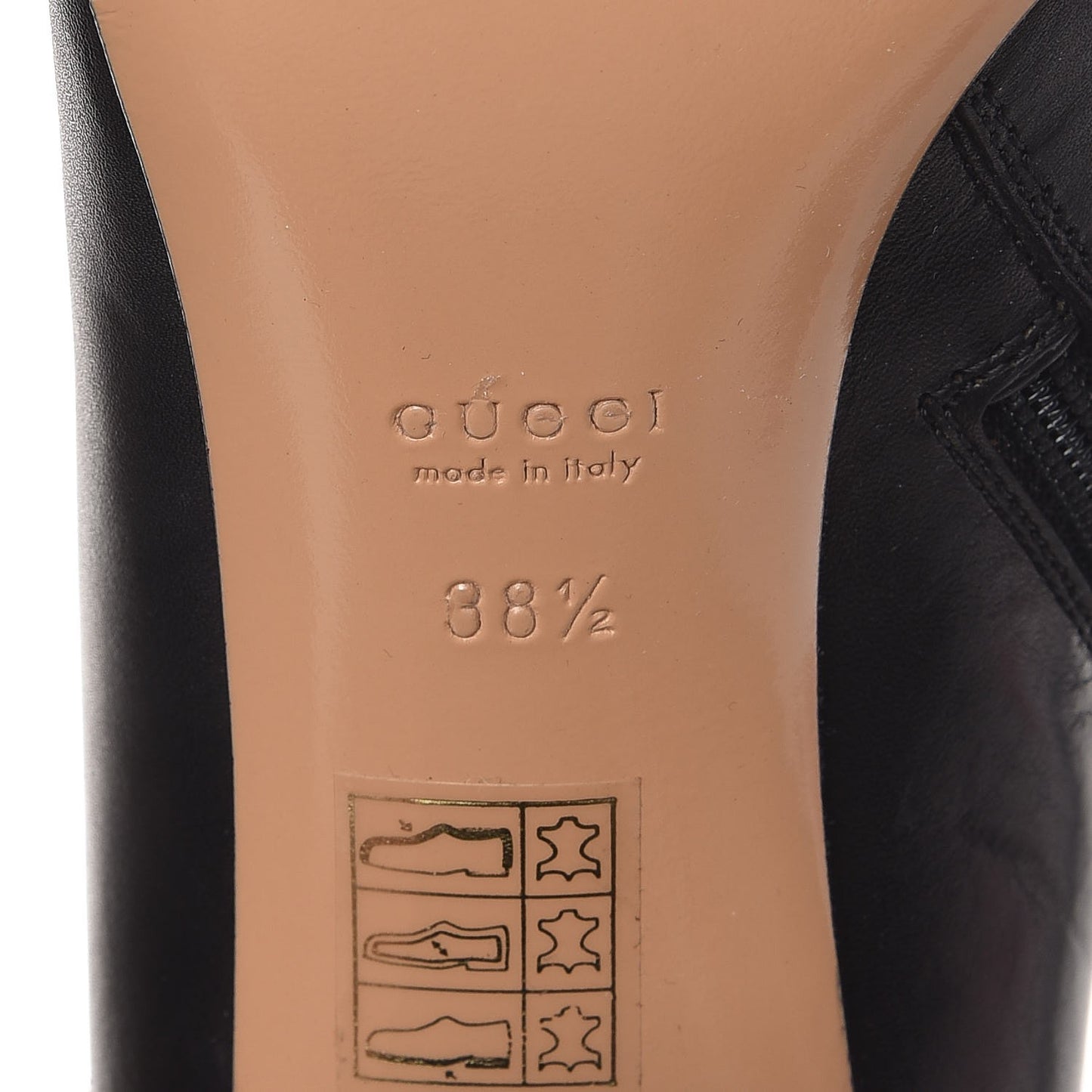 Calfskin Suede Horsebit Knee High Boots 38.5 Black
