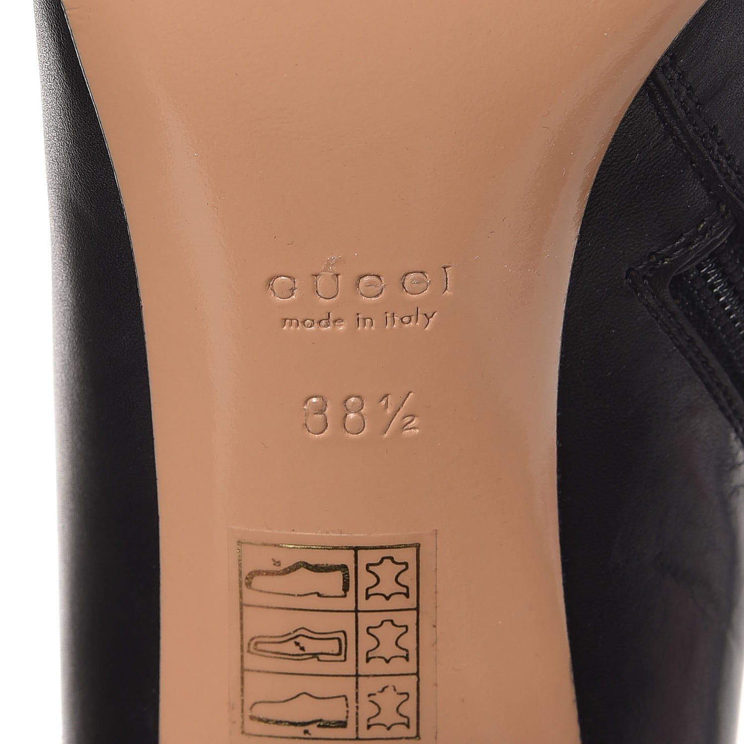 Gucci Calfskin Suede Horsebit Knee High Boots 38.5 Black 6 of 7