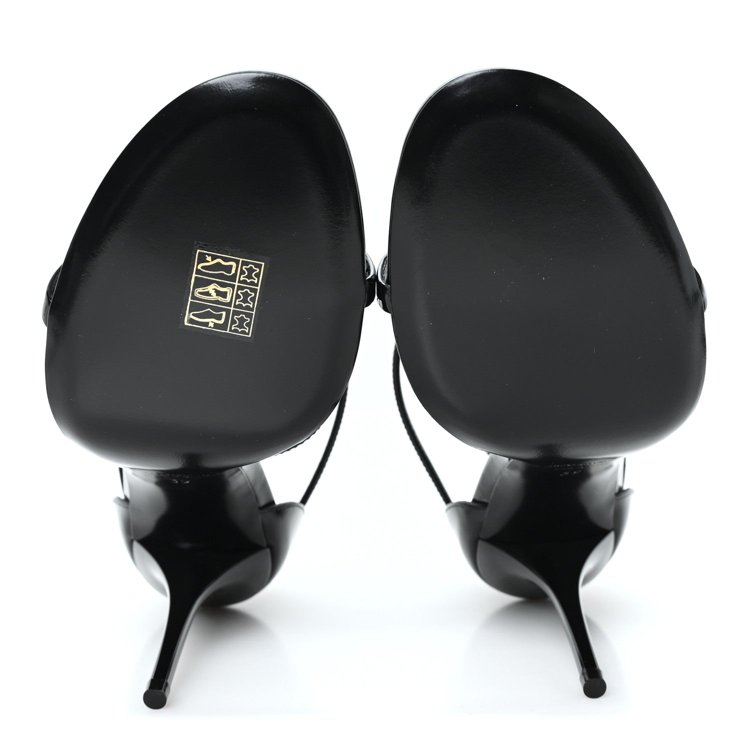 Saint Laurent Patent Cassandra 100 Ankle Strap Sandals 39 Black 6 of 10