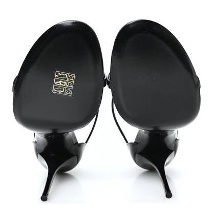 Saint Laurent Patent Cassandra 100 Ankle Strap Sandals 39 Black 6 of 10