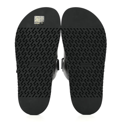 Hermes Calfskin Womens Chypre Sandals 37.5 Black 5 of 9