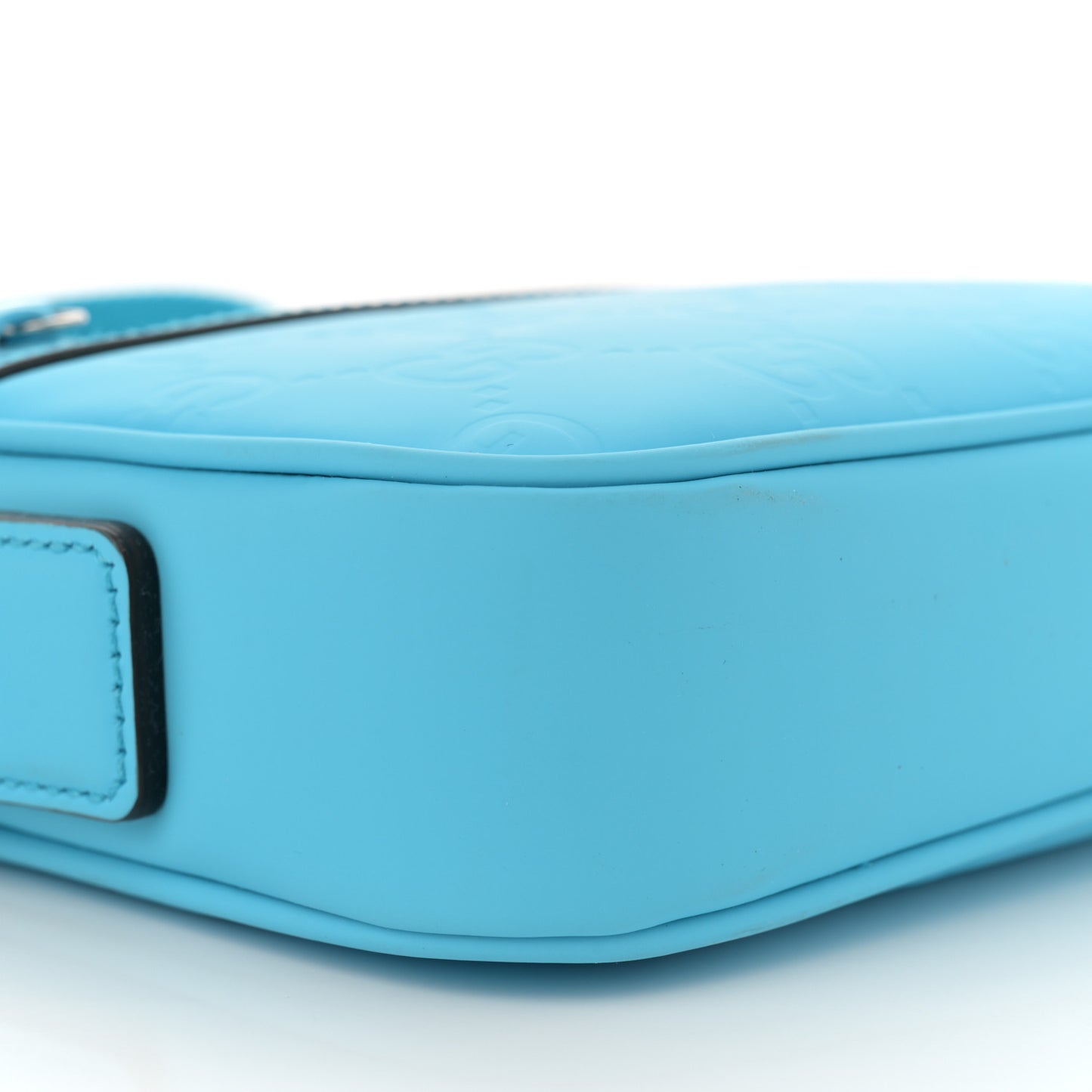 Rubber Effect Monogram GG Crossbody Bag Bright Blue