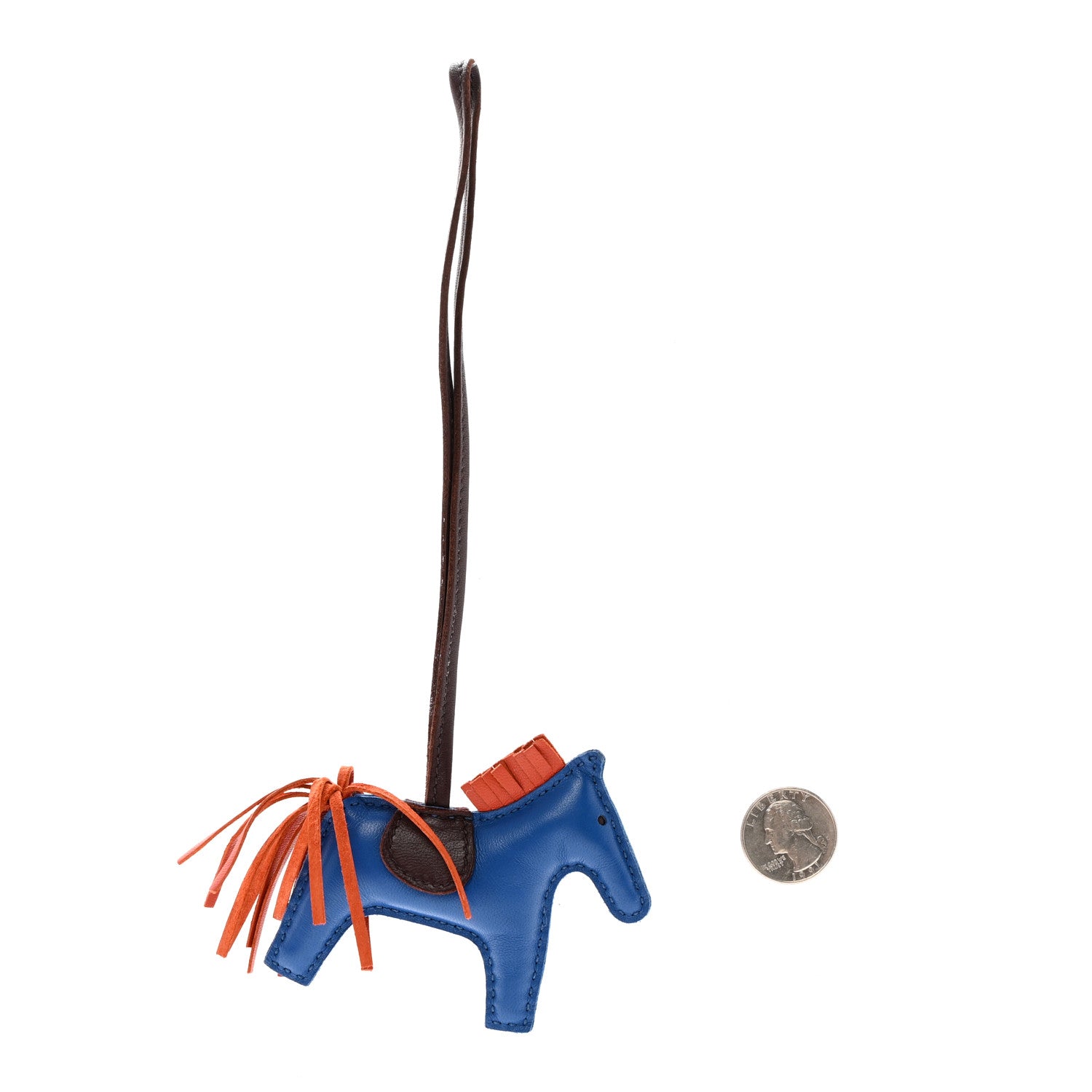 Hermes Milo Lambskin Grigri Rodeo Horse Bag Charm PM Bleu France Cornaline Rouge Sellier 2 of 7