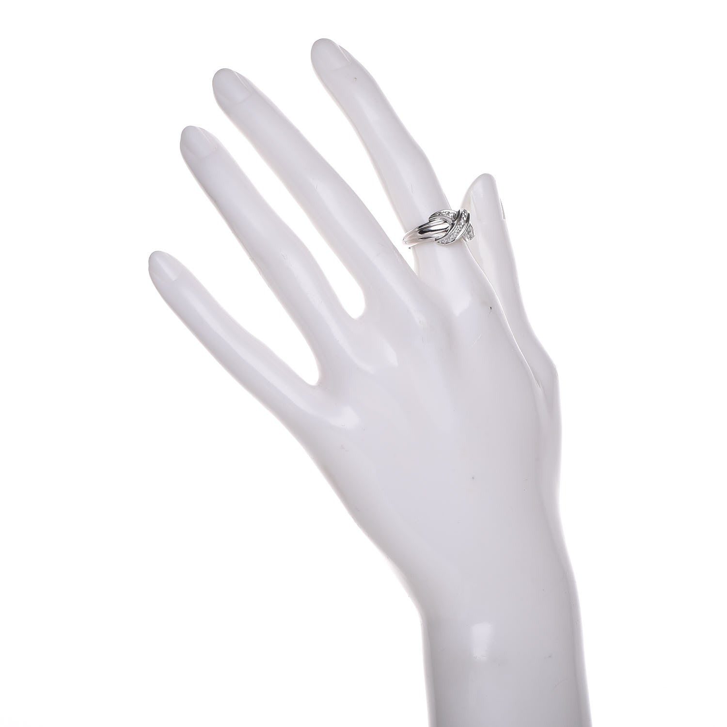 Tiffany 18K White Gold Diamond Signature X Ring 49 4.75 2 of 6