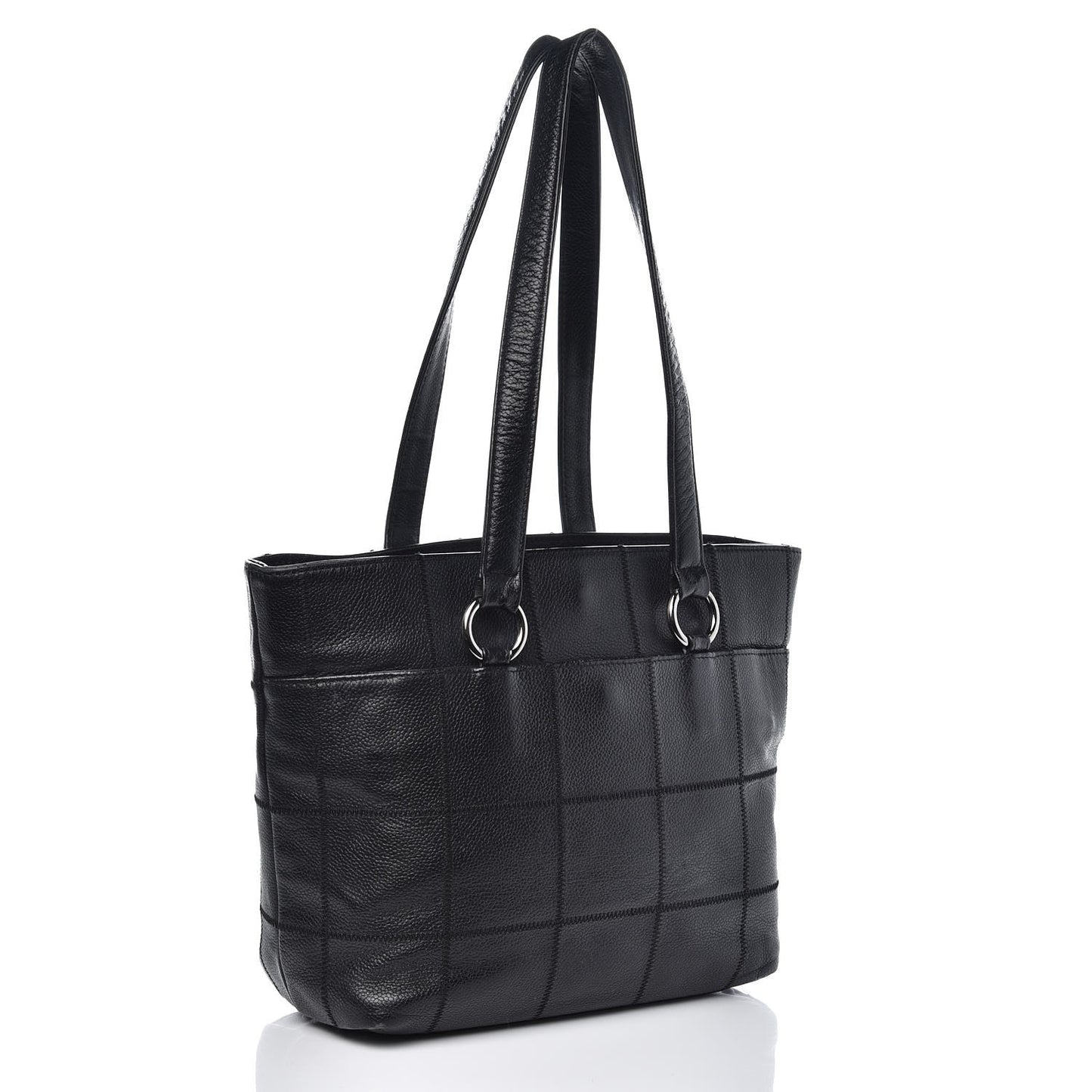 Caviar Square Stitched Tote Black