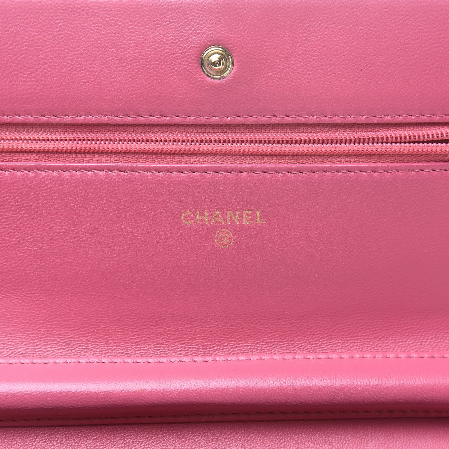 Lambskin Quilted Wallet On Chain WOC Pink