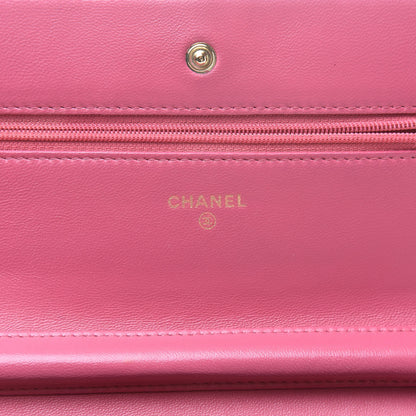Chanel Lambskin Quilted Wallet On Chain WOC Pink 6 of 14