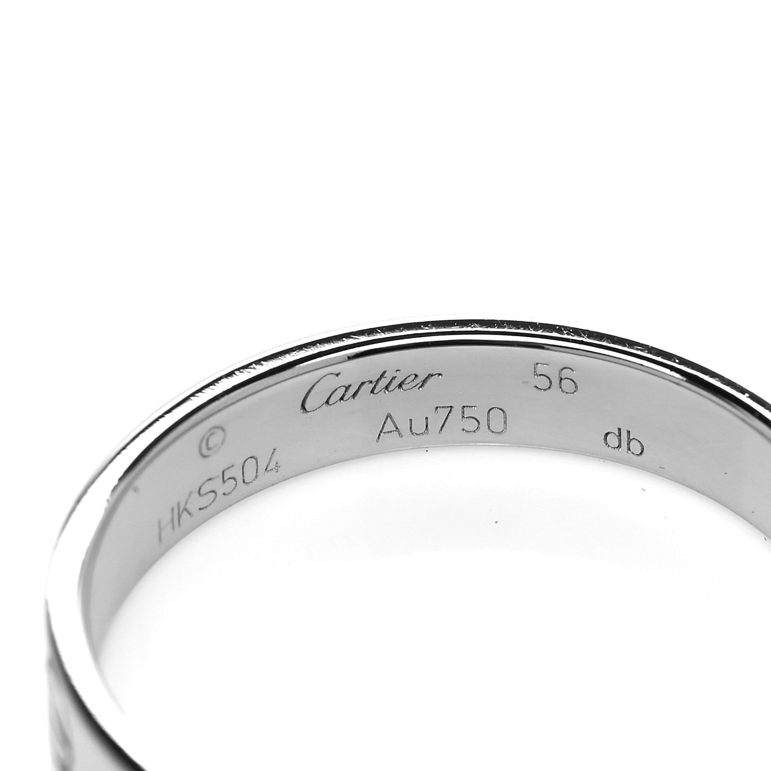 Cartier 18K White Gold 3.5mm LOVE Wedding Band Ring 56 7.5 4 of 4