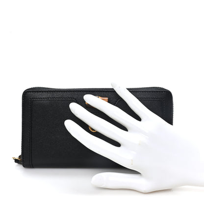 Gucci Wonka Grain Calfskin Diana Continental Wallet Black Black 2 of 7
