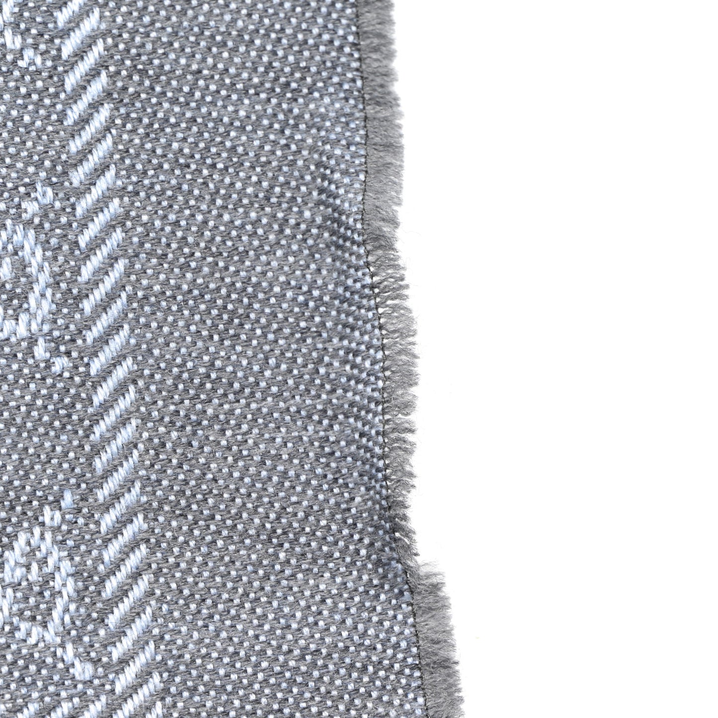 Wool GG Monogram Reversible New Sten Fringe Scarf Flannel Sky Blue