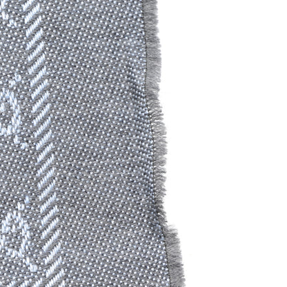 Gucci Wool GG Monogram Reversible New Sten Fringe Scarf Flannel Sky Blue 5 of 5